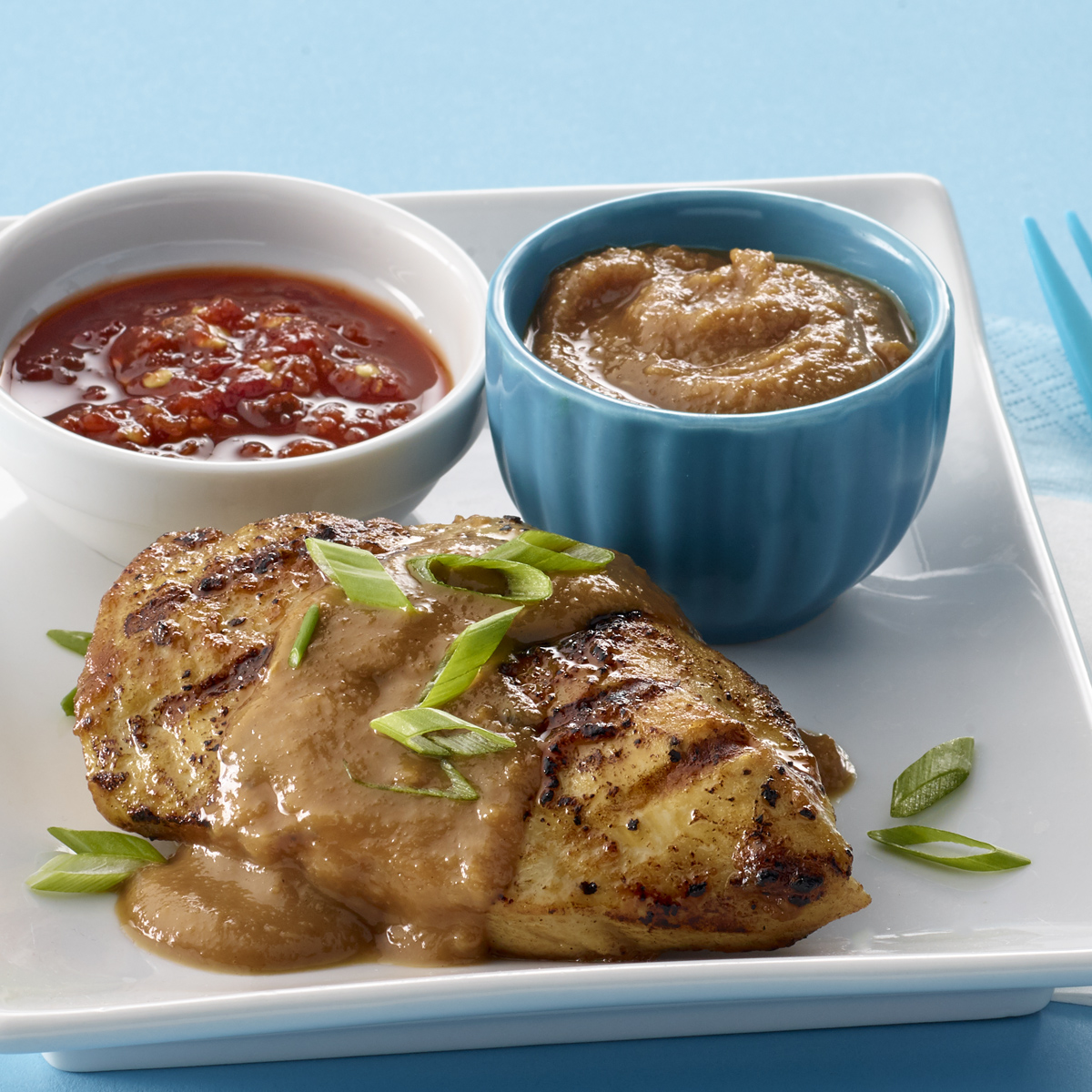 SKIPPY® Chicken with Savory Peanut-Sesame BBQ Sauce / Pollo con salsa barbacoa Peanut-Sesame salados